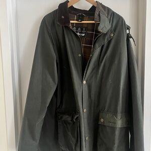 VintageOlive Barbour Border waxed jacket + hood